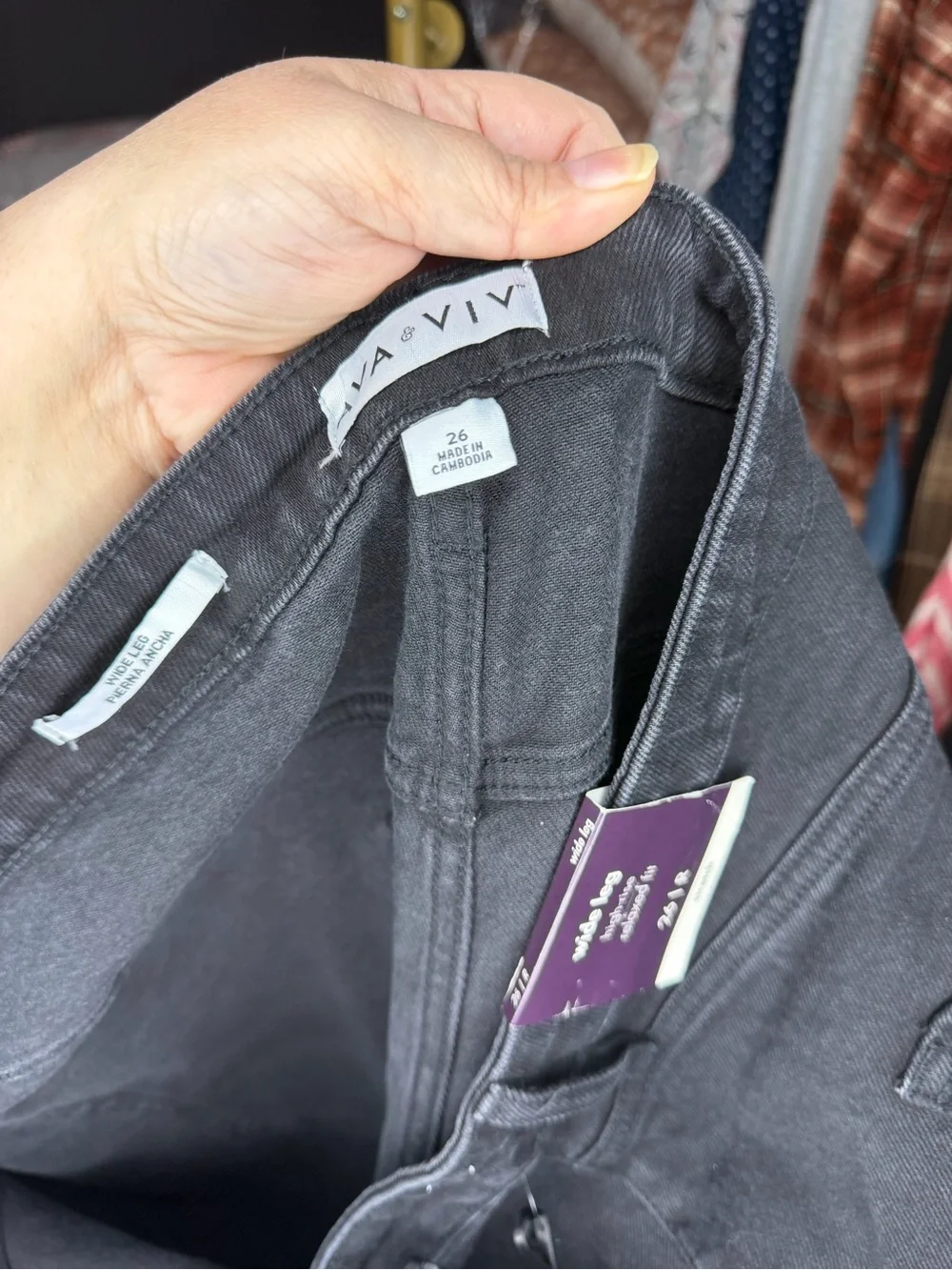Ava & Viv Plus Wide-Leg Jeans in Charcoal Black
